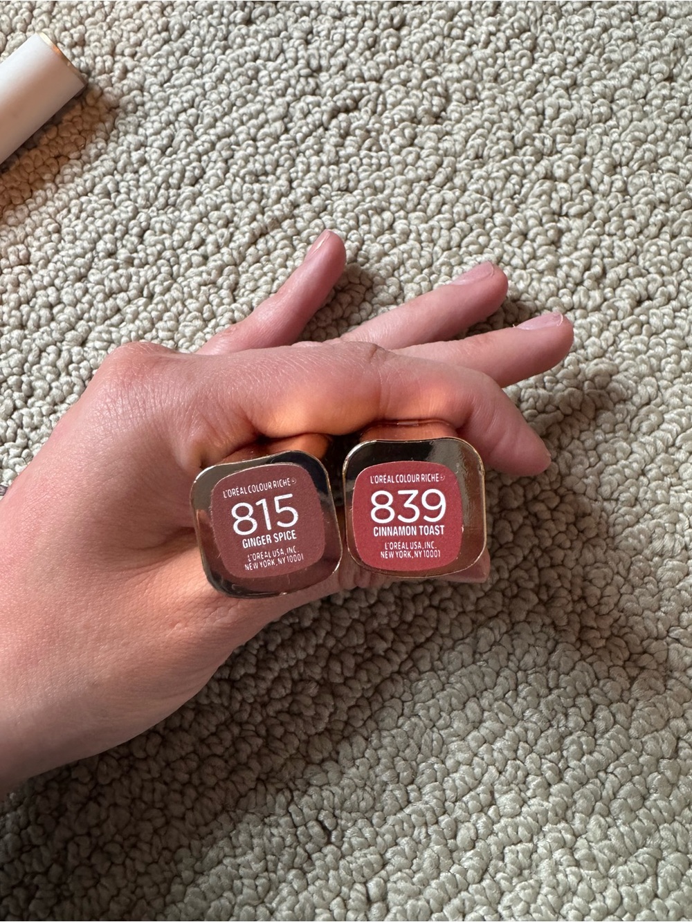 L'Oréal Colour Riche Lipstick Duo - Shades 815 Ginger Spice & 839 Cinnamon Toast